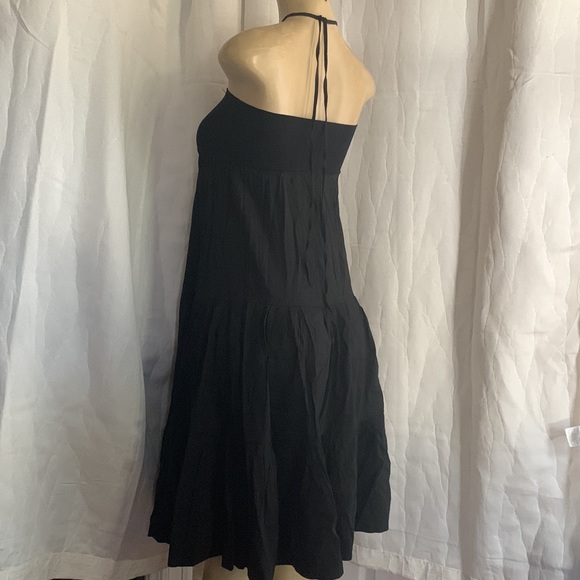 Theory Linen Viscose Elastane Tiered Halter Midi Dress O/S - Picture 5 of 7